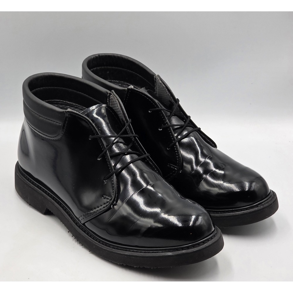 Bates Lites E00053 Chukka Boots Mens 10E High Gloss Uniform Military Black USA